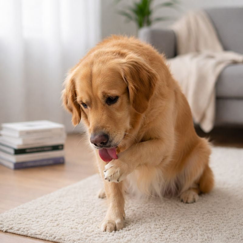 Dlaczego pies liże łapy?