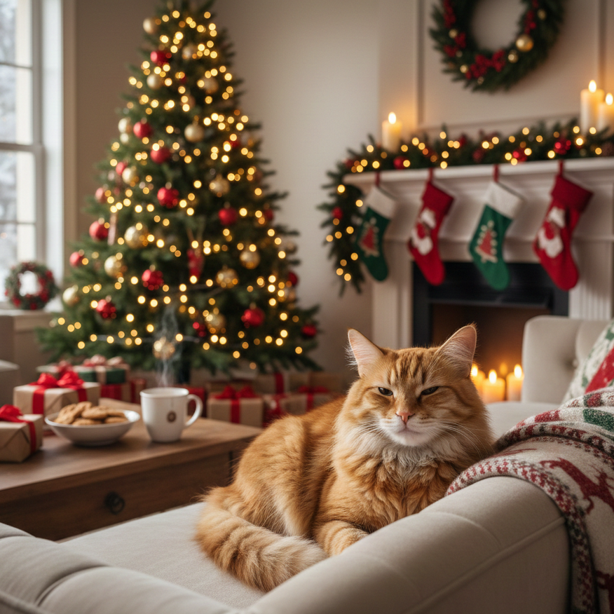 Święta z kotem bez napięcia