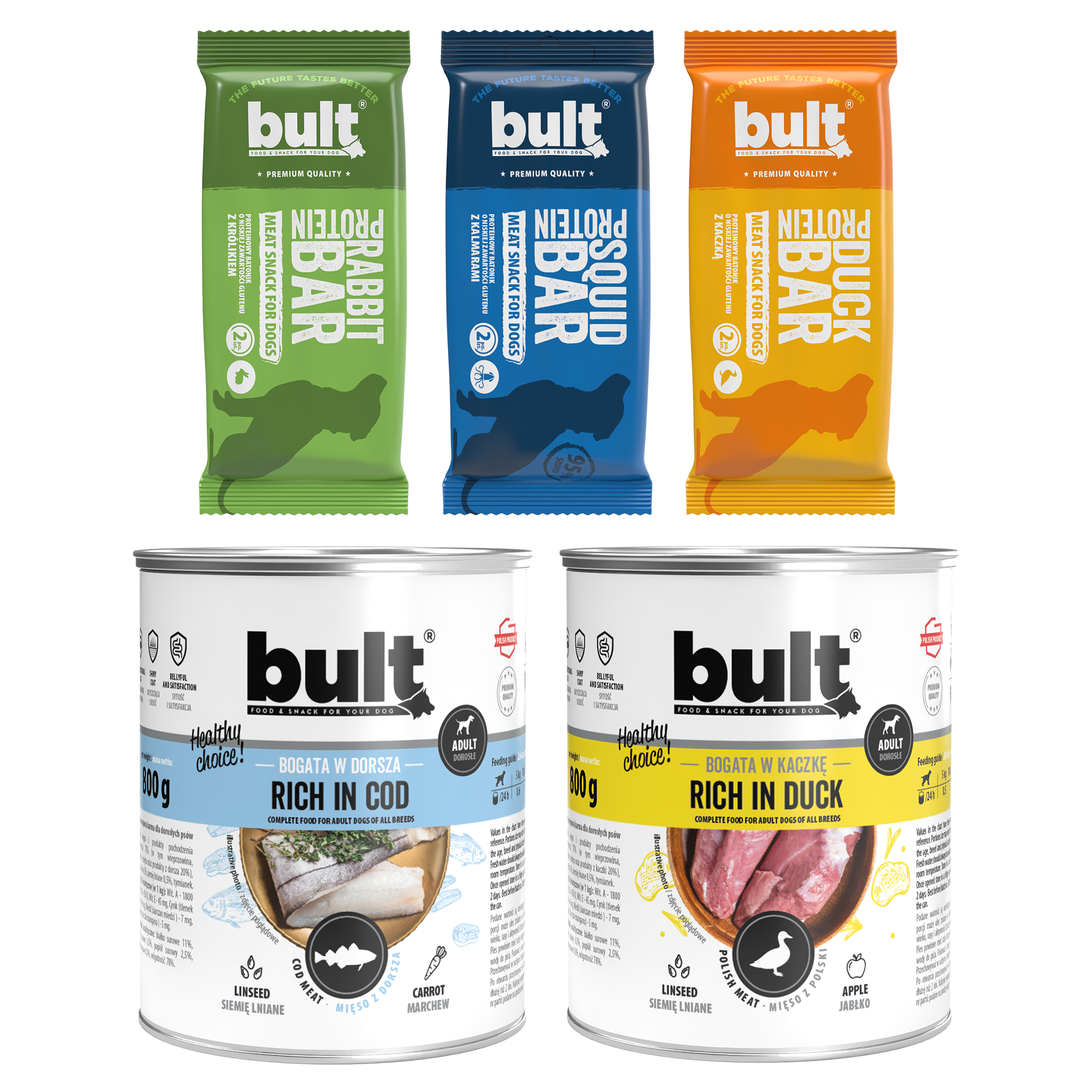 BULT Adventure Box XL voda 3× proteinová tyčinka + 2× plechovka 800 g