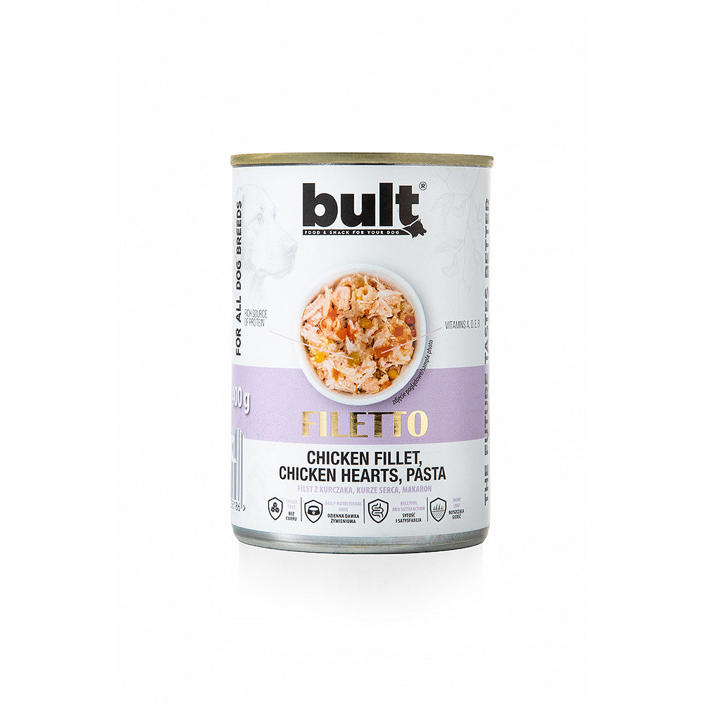 BULT Fleischfilets Nassfutter für Hunde, Huhn, Geschmacks-Mix, Dose, 12 x 400g