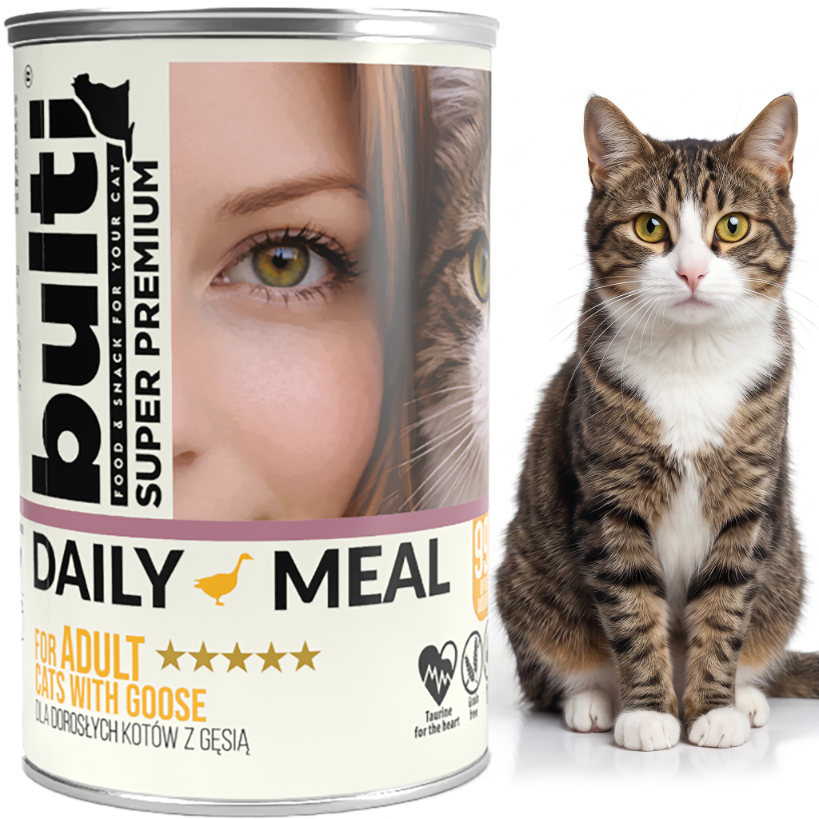 BULTI Daily Meal Nassfutter für ausgewachsene Katzen mit Gans, Dose, 24 × 400 g