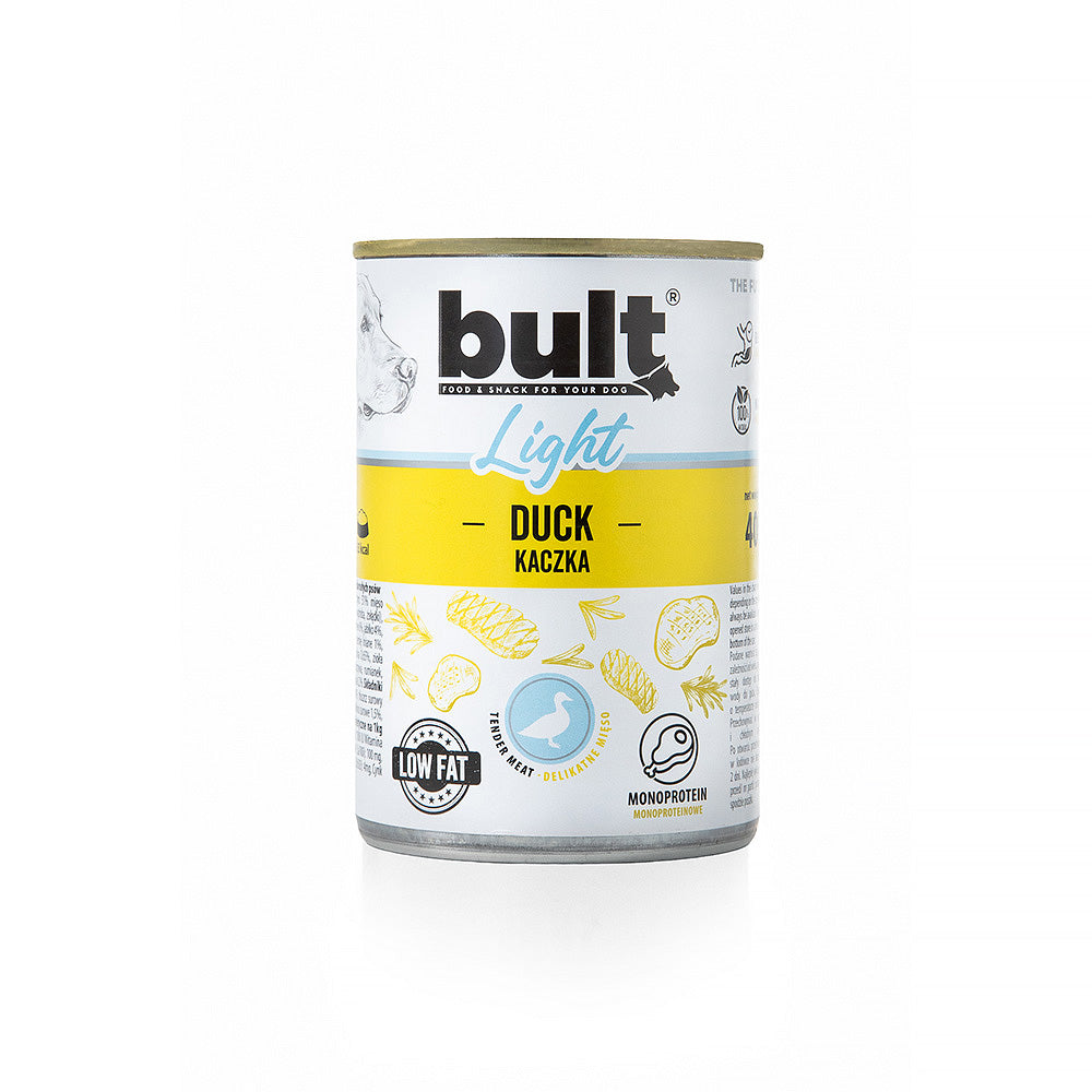 BULT LIGHT wet dog food duck, 400 g can, monoprotein