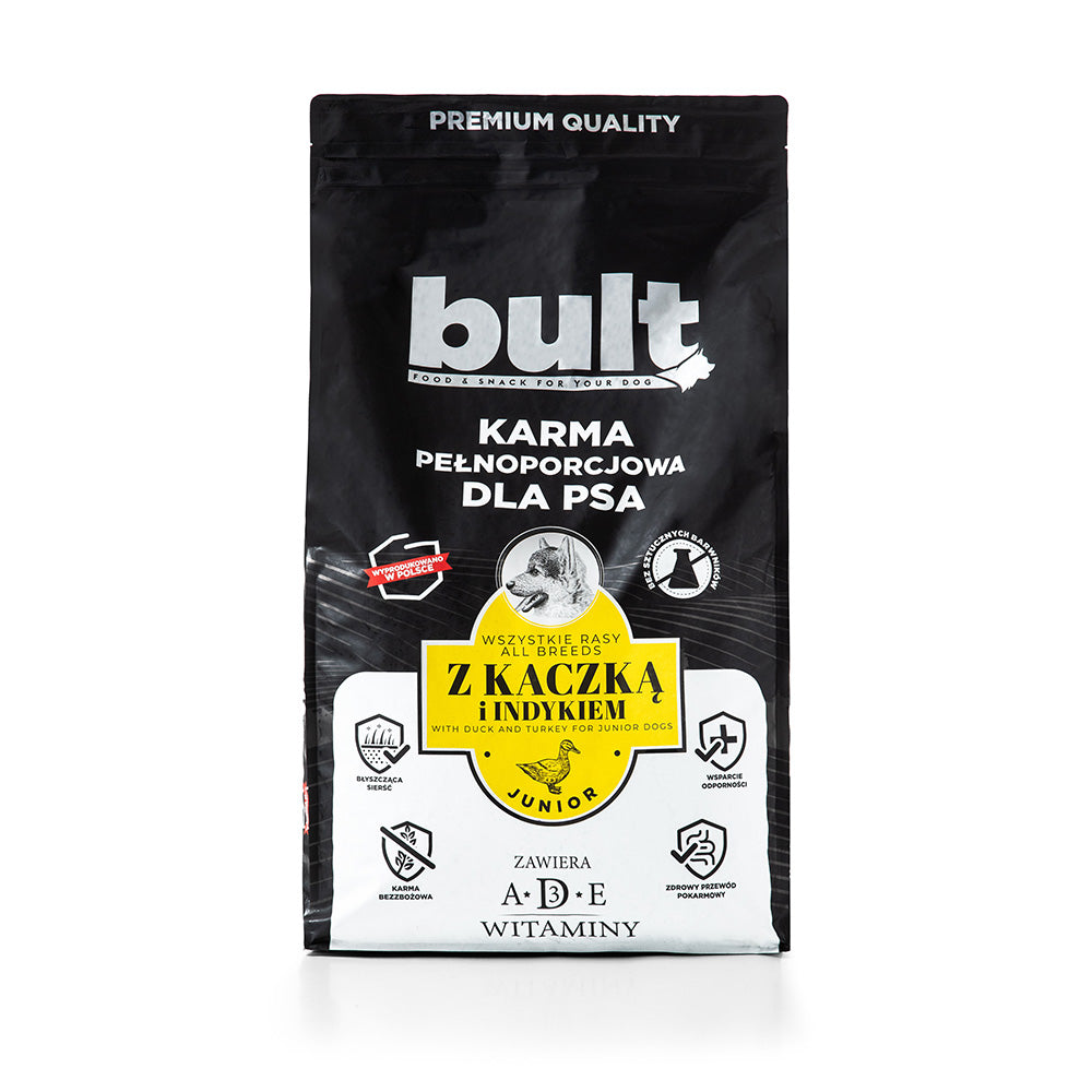 BULT sucha karma dla psa kaczka i indyk, dla szczeniąt