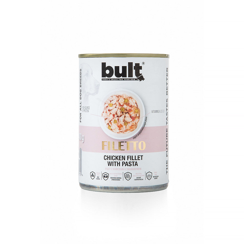 BULT Fleischfilets Nassfutter für Hunde, Huhn, Geschmacks-Mix, Dose, 12 x 400g
