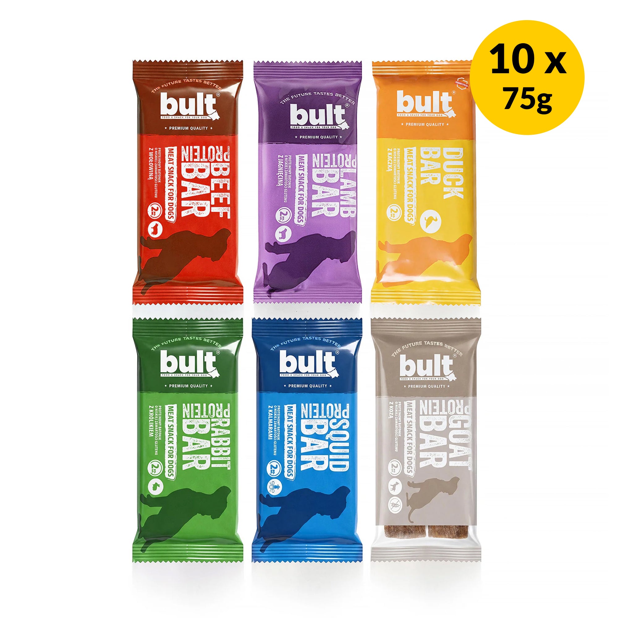 BULT Protein Bar recompensă pentru câini, batoane proteice cu mix de arome, 10 x 75g