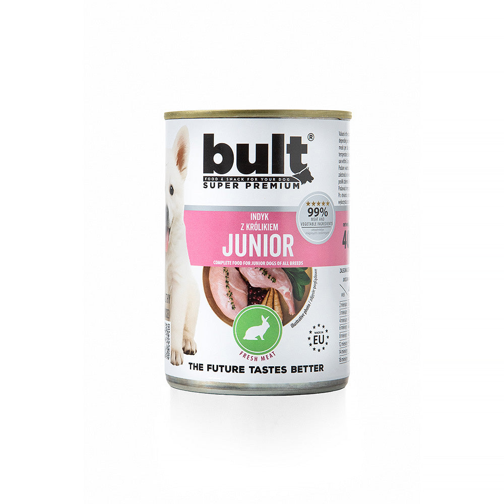 BULT Junior mokra karma dla szczeniąt indyk z królikiem 400 g