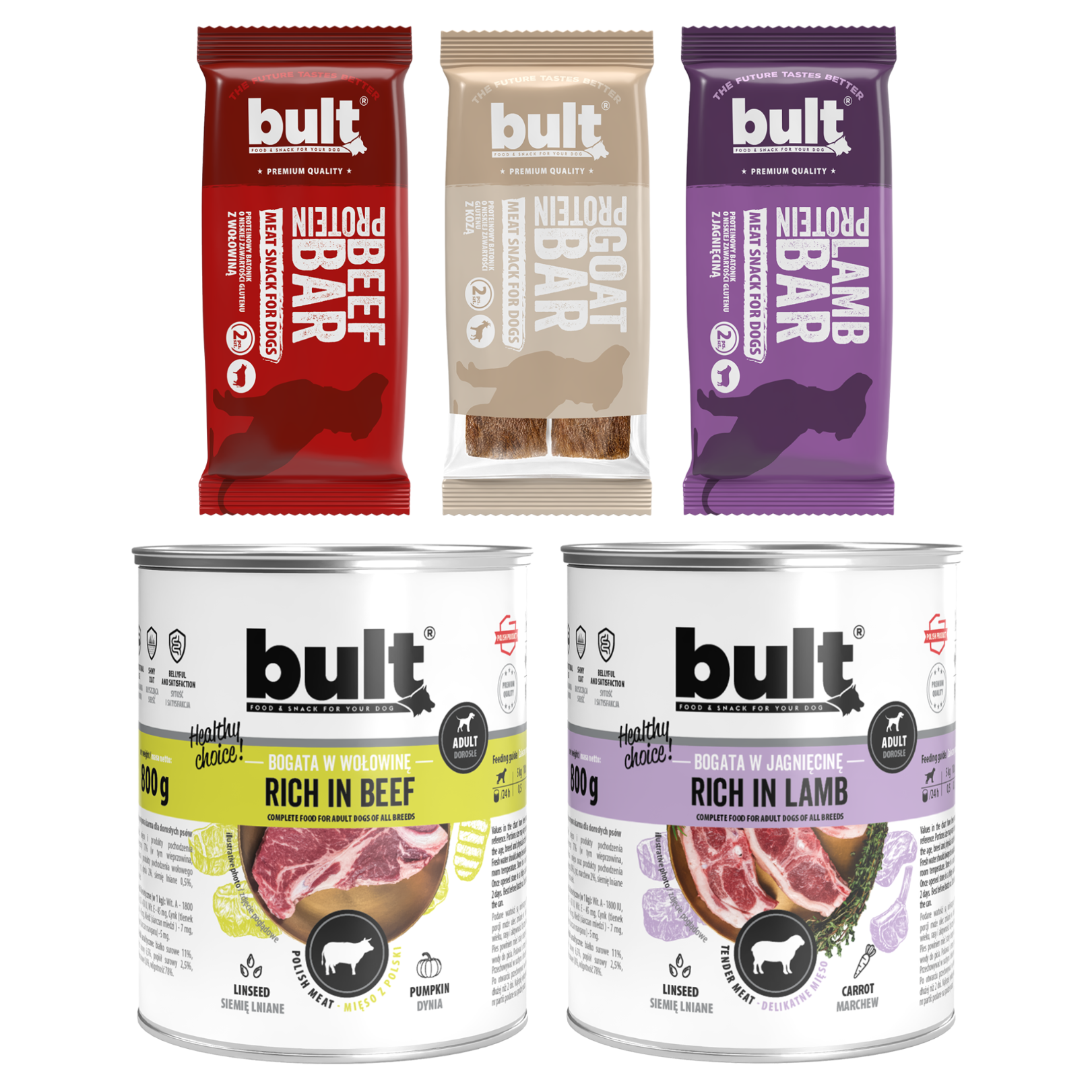 BULT Adventure Box XL góry 3× Protein Bar + 2× puszka 800 g