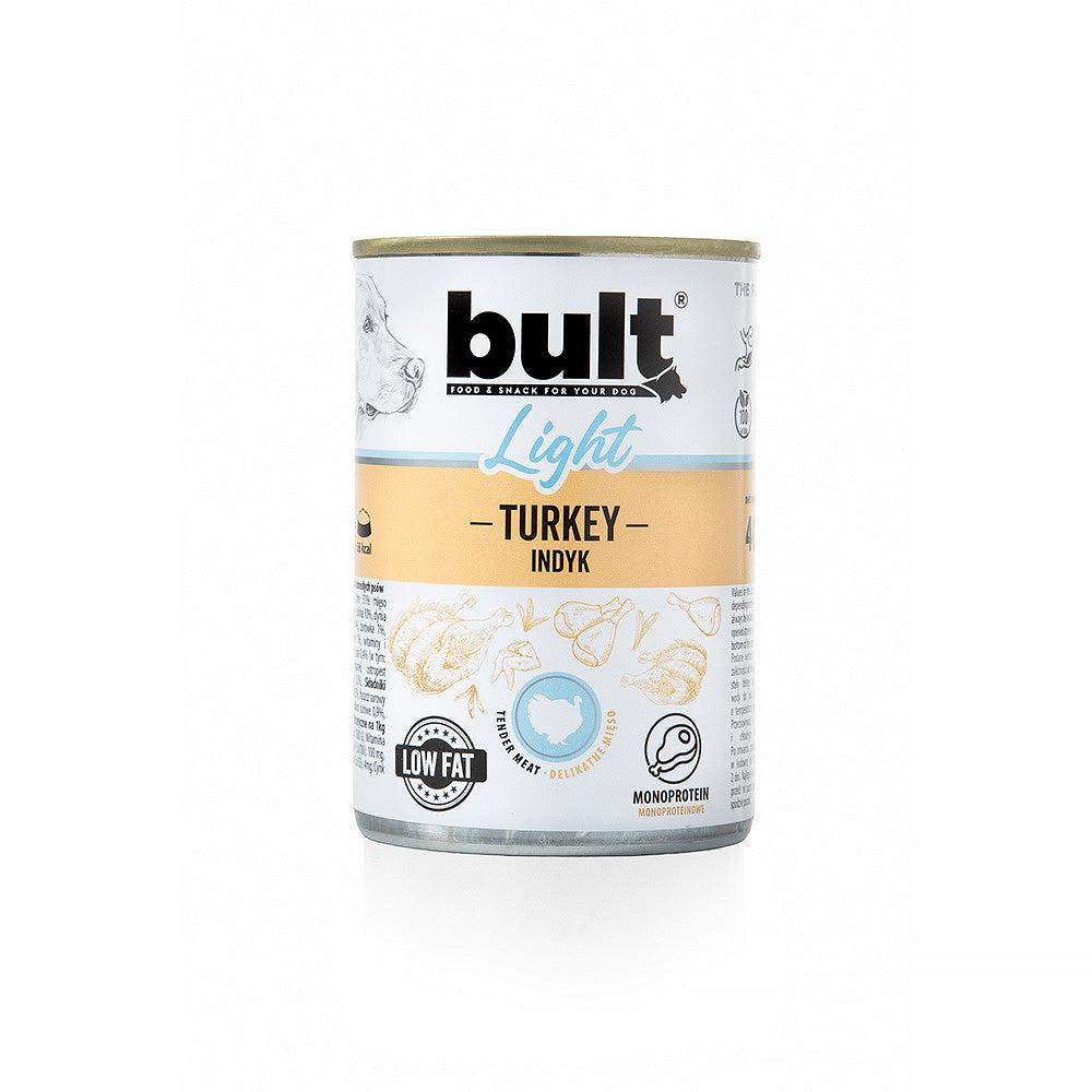 BULT LIGHT mokra karma dla psa indyk, puszka 400 g, monoprotein