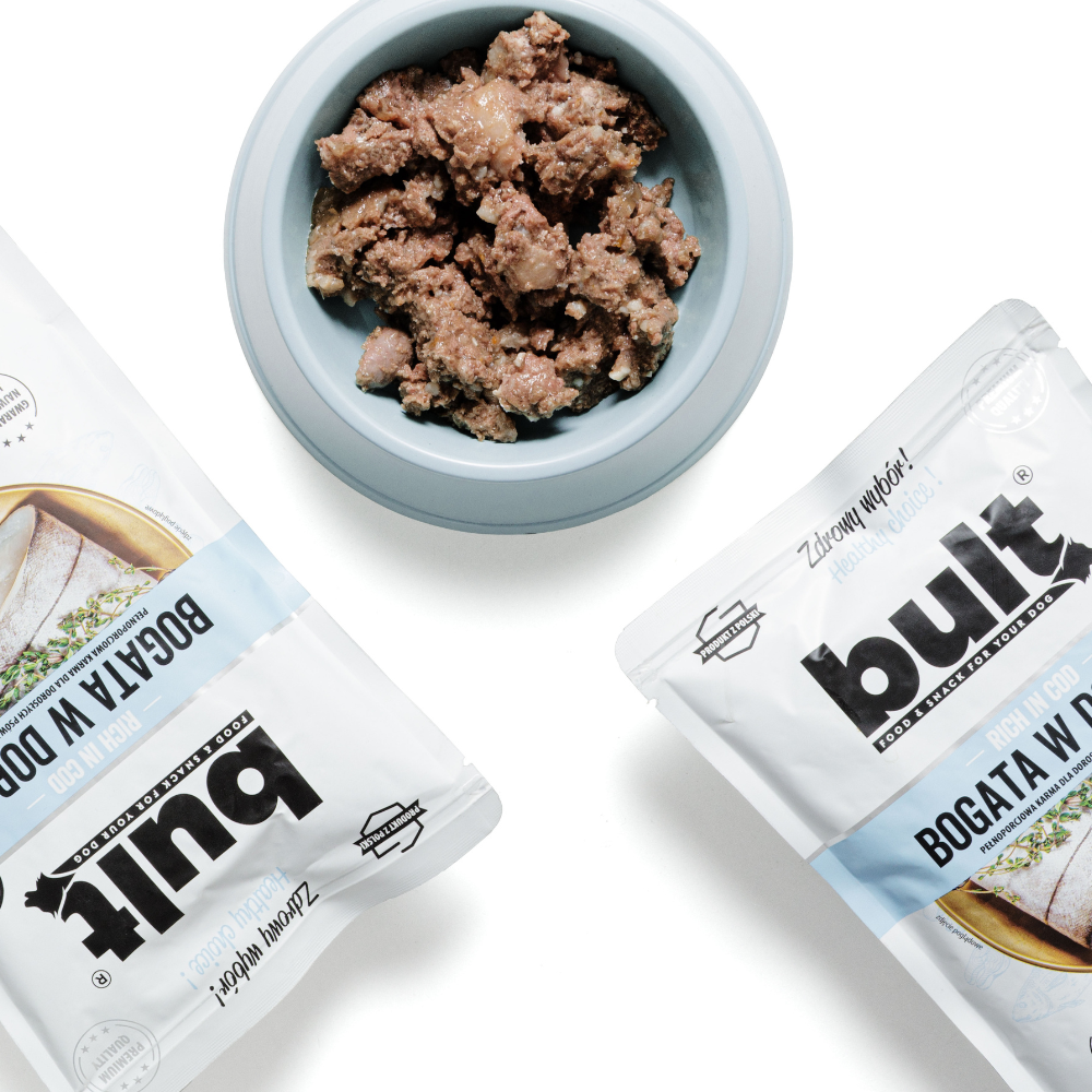 BULT wet dog food cod, pouch, complete meal