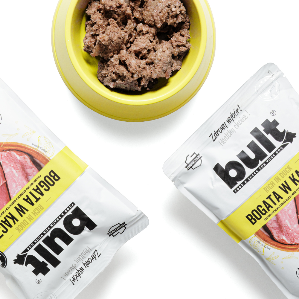 BULT wet dog food duck, pouch, complete meal