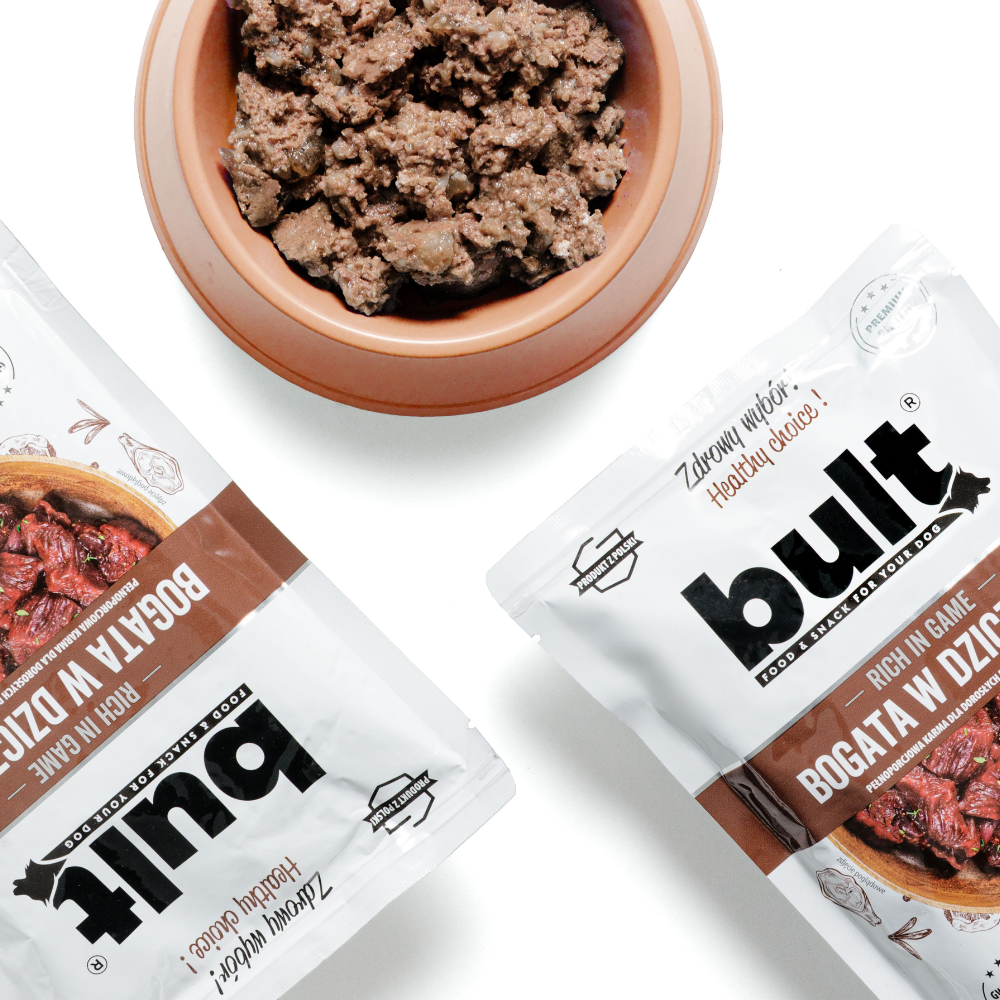 BULT wet dog food venison, pouch, complete meal
