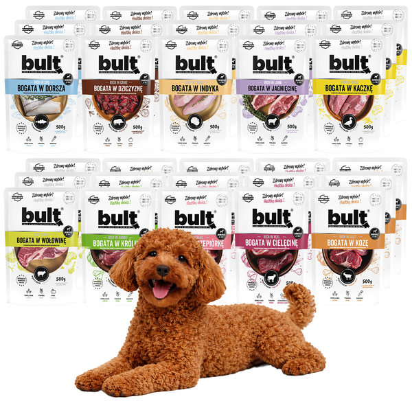 Zestaw 30x500g Saszetka mielonka BULT Mix Smaków - bult.dog