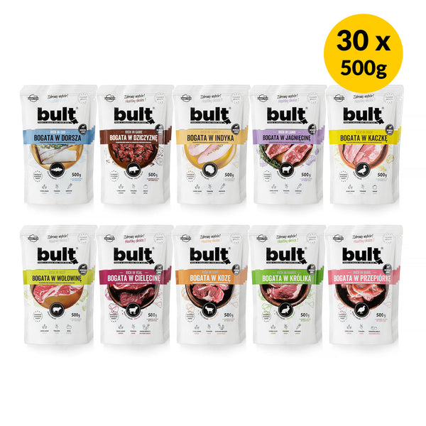 BULT mokra karma dla psa mix smaków, saszetka 30 x 500g, pełnoporcjowa
