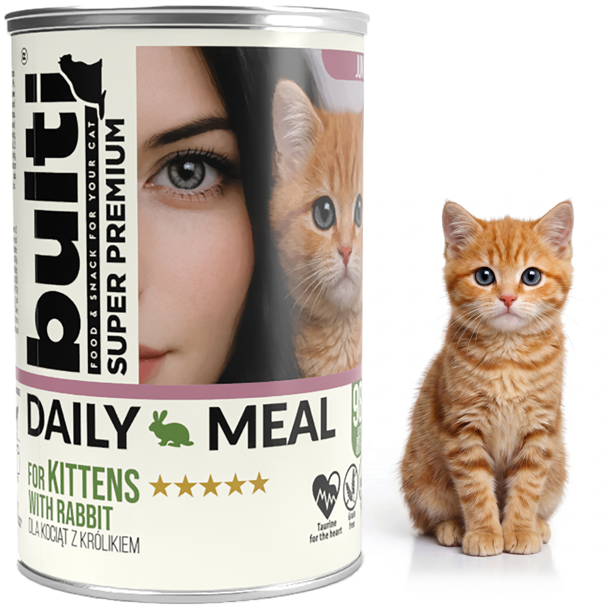 BULTI Daily Meal Nassfutter für Kätzchen mit Kaninchen, Dose, 36 × 400 g