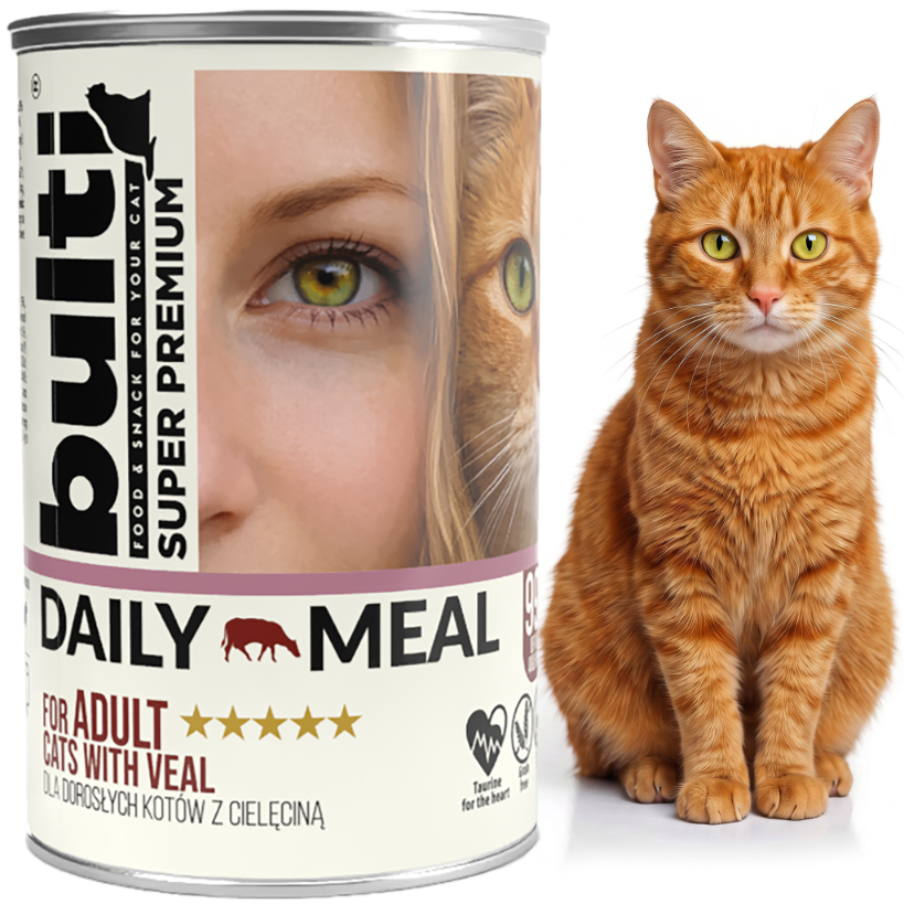 BULTI Daily Meal Adult mokra karma dla kota mix smaków, puszka 24 x 400g