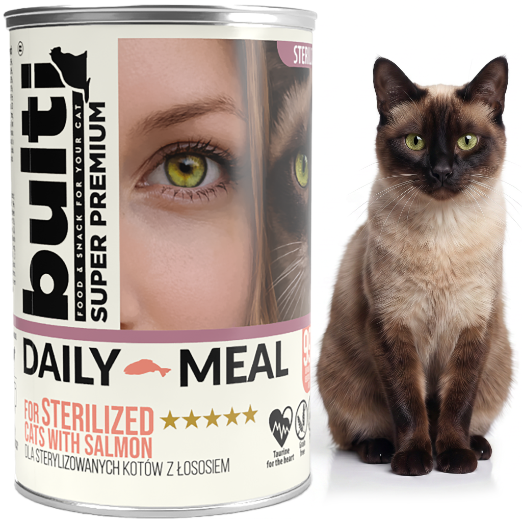 BULTI Daily Meal Sterilized wet cat food, assorted flavors, 12 × 400 g cans