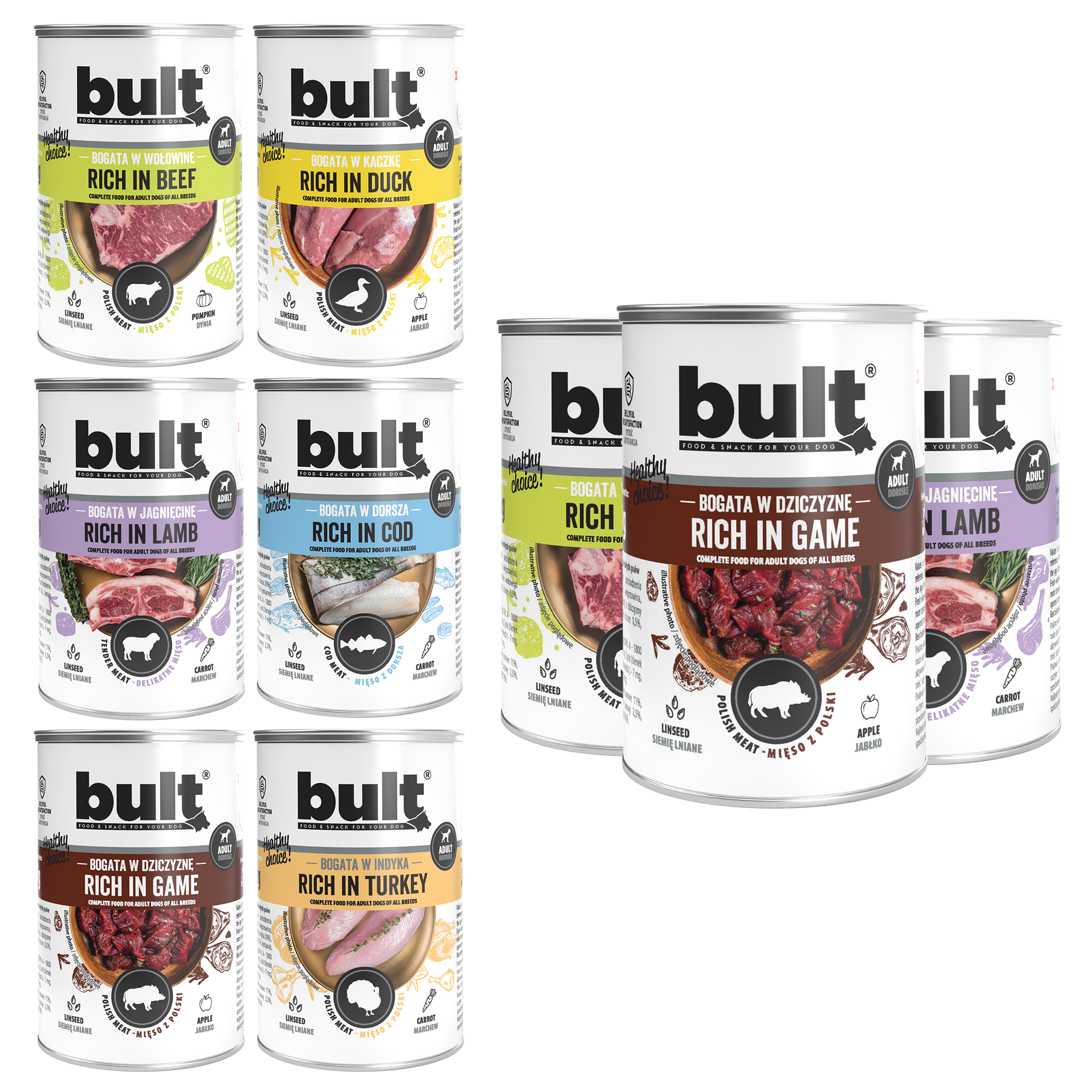 BULT mokra karma dla psa Mix Smaków puszka 6x400g