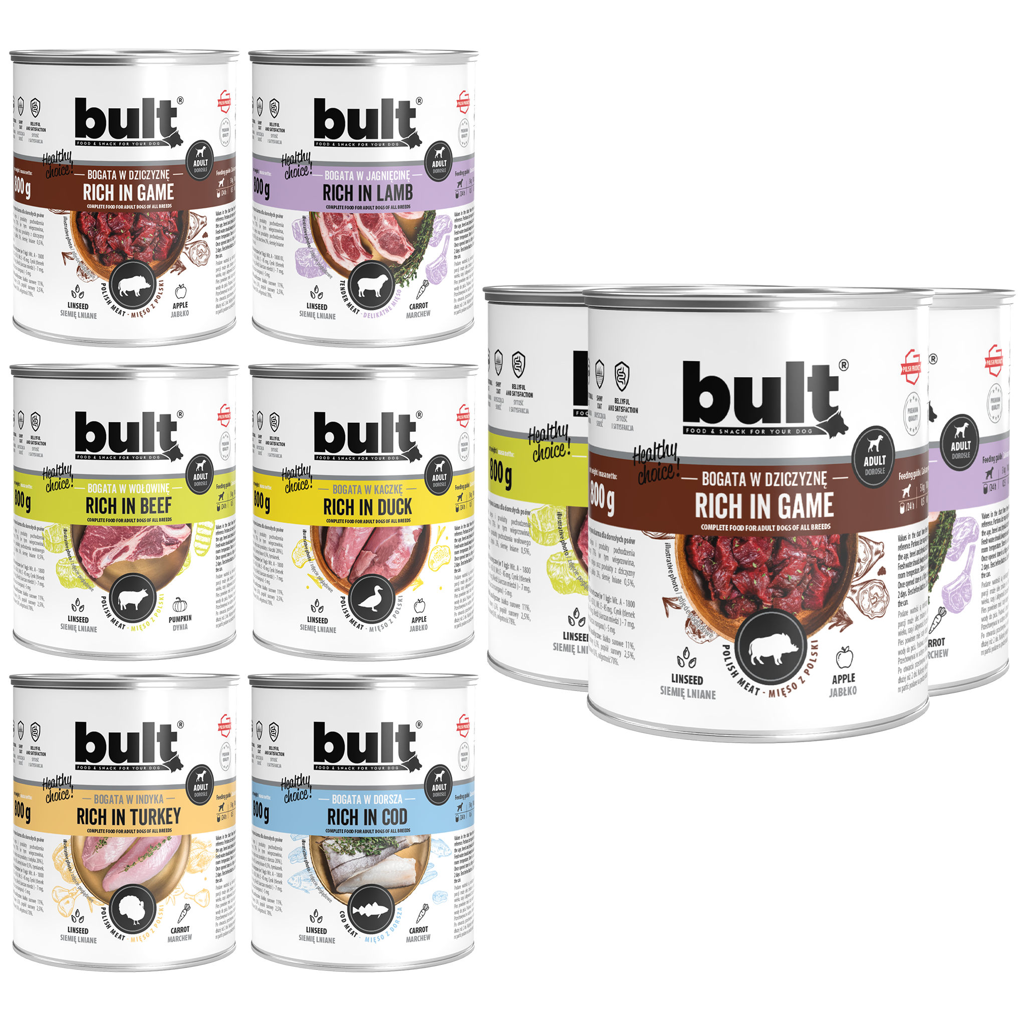 BULT mokra karma dla psa Mix Smaków puszka 6x800g