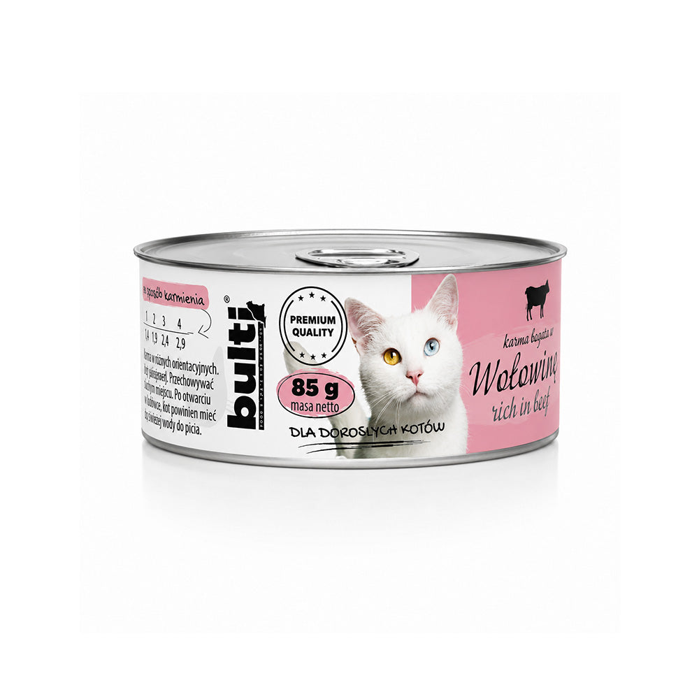 BULTI Nassfutter für Katzen Rindfleisch Dose 85g