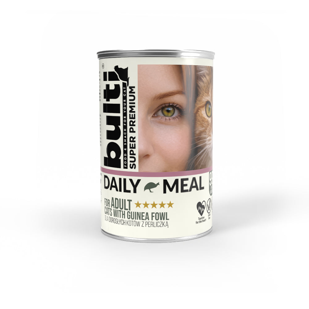 BULTI Daily Meal Adult Nassfutter für Katzen mit Perlhuhn 400 g