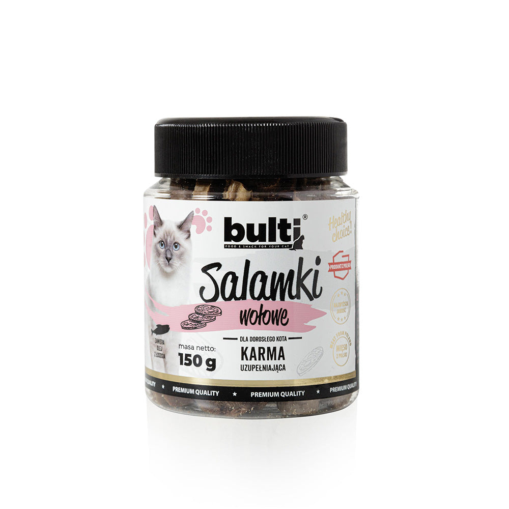 BULTI Salamki przysmak dla kota wołowina 150 g