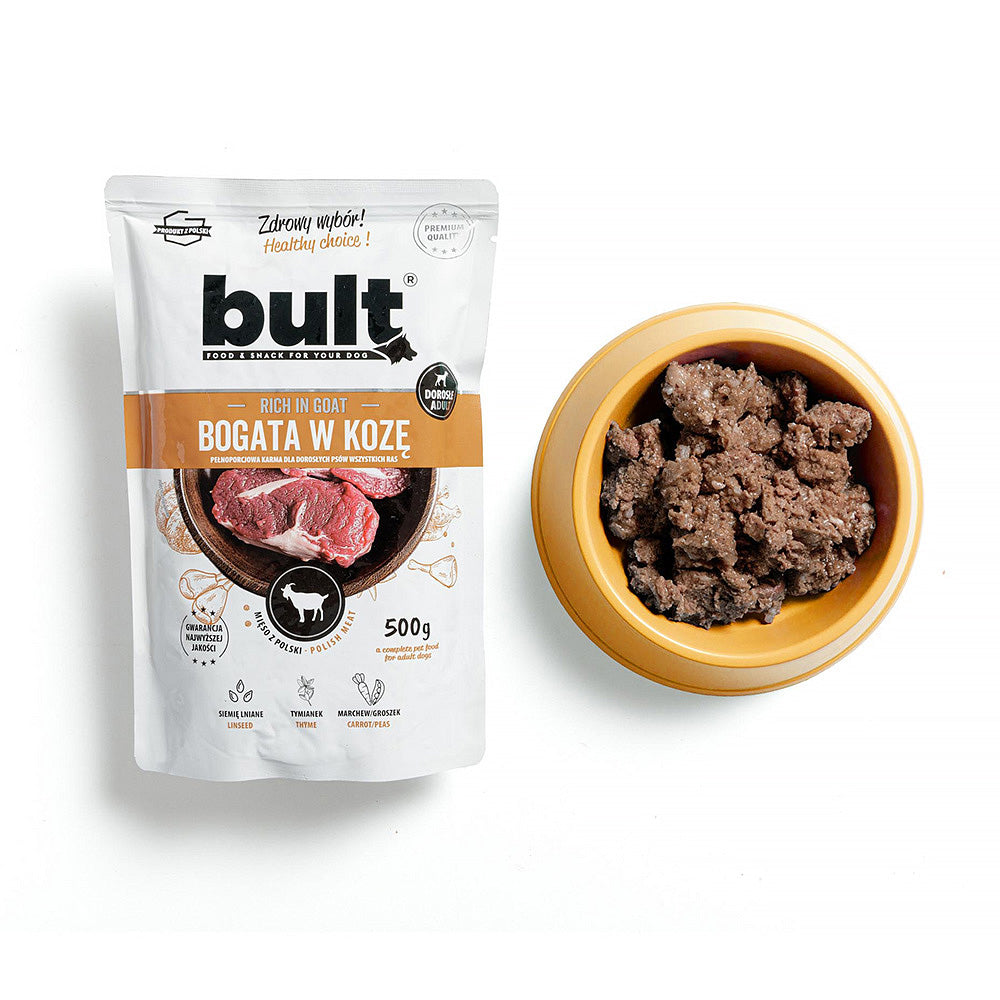 BULT mokra karma dla psa koza, saszetka 500 g, pełnoporcjowa