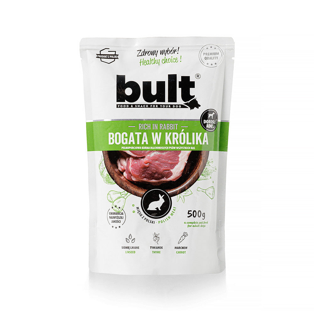 BULT mokra karma dla psa królik, saszetka 500 g, pełnoporcjowa