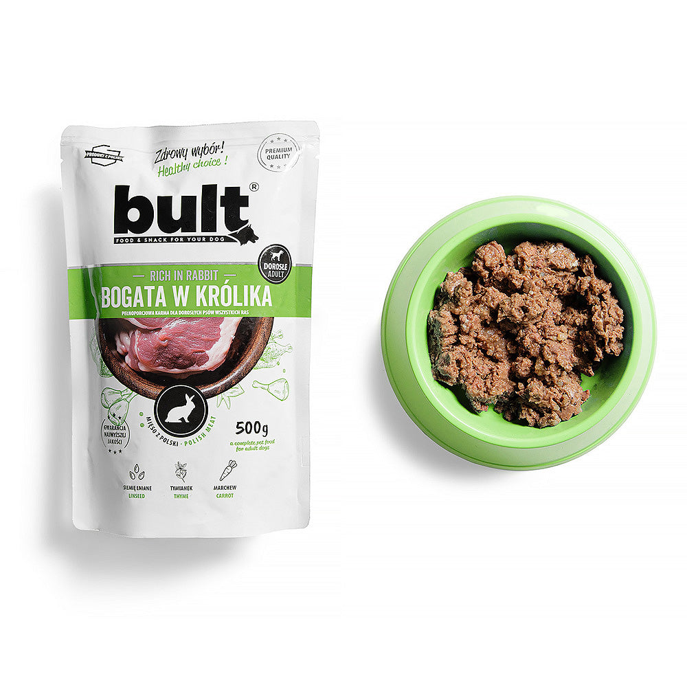 BULT mokra karma dla psa królik, saszetka 500 g, pełnoporcjowa