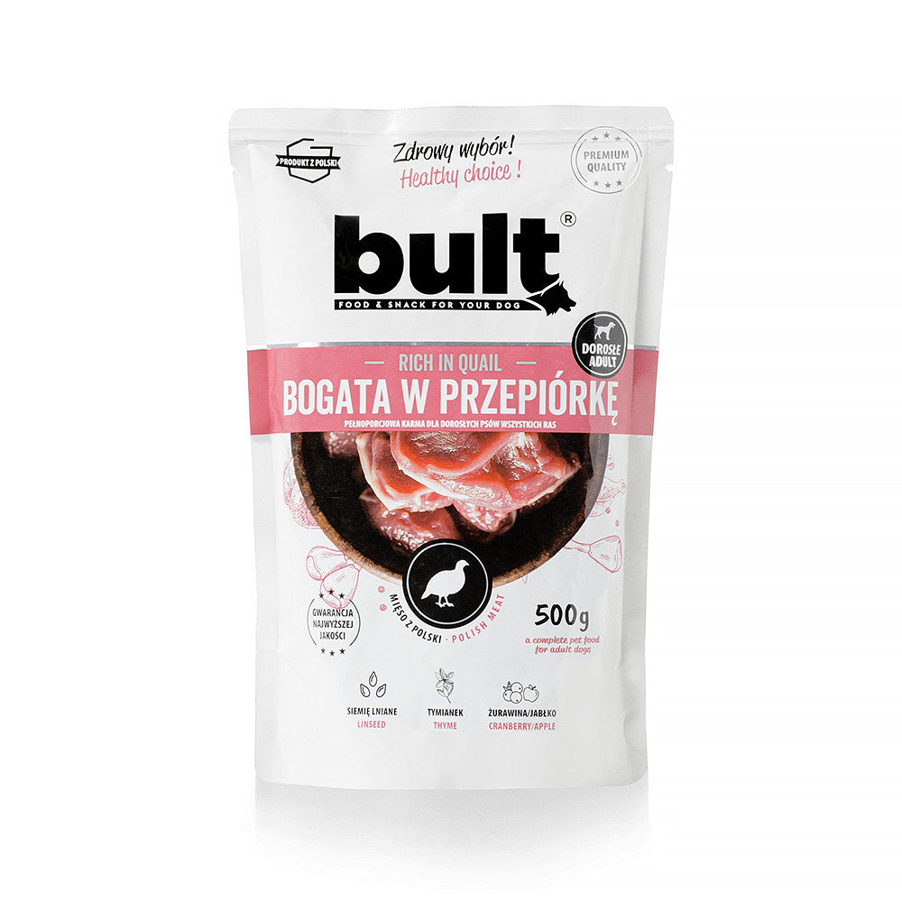 BULT mokra karma dla psa przepiórka, saszetka 500 g, pełnoporcjowa