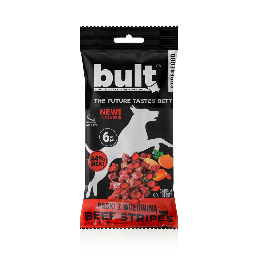 BULT Tasty Strips Superfoods dog treat beef strips 6 pcs