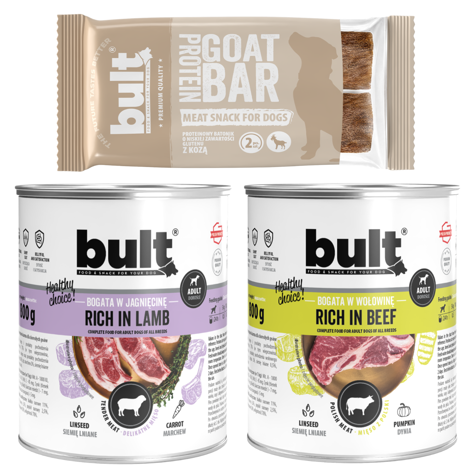 BULT Starter Box pasterski 1x Protein Bar 75g + 2x puszka 800g