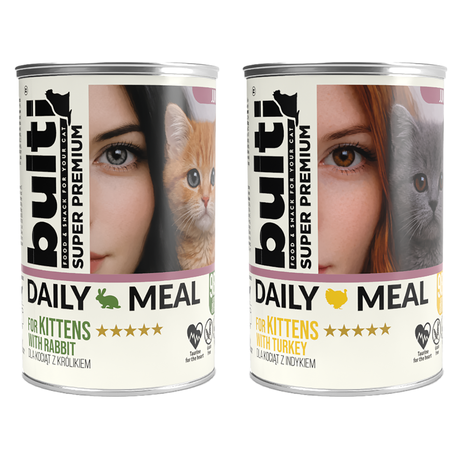 BULTI Daily Meal mokré krmivo pro koťata, mix příchutí, 12×400 g plechovka