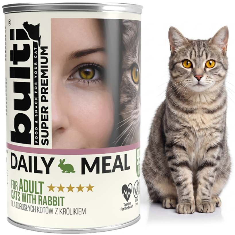 BULTI Daily Meal Adult mokra karma dla kota królik, puszka 36 x 400g