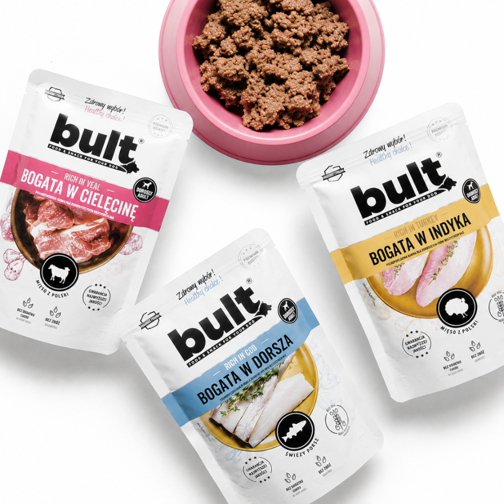BULT wet dog food mixed flavors, pouch 20 x 500 g