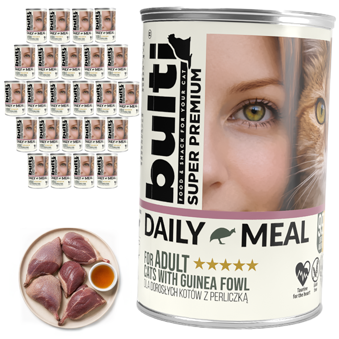 BULTI Daily Meal Adult mokré krmivo pro kočky s perličkou, konzerva 24 × 400 g