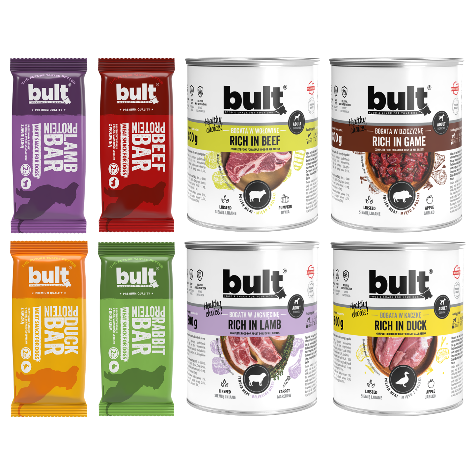 BULT Hero Box 4× proteinová tyčinka + 4× plechovka 800 g