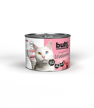 Karma mokra BULTI - puszka mielonka bogata w wołowinę dla kota