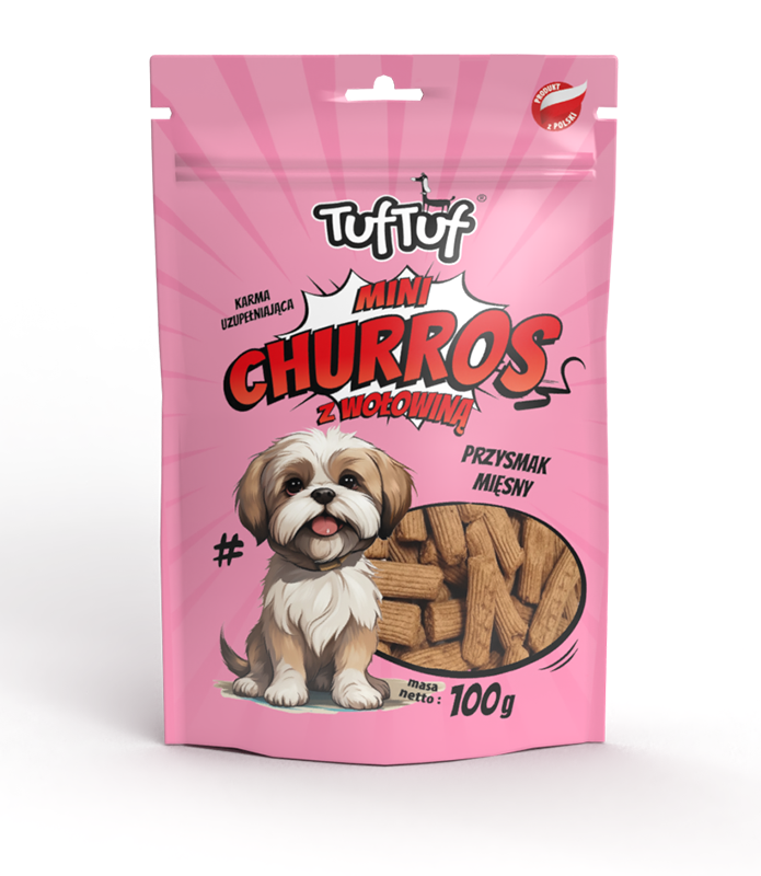TUF TUF Mini Churros z wołowiną dla psa - naturalny przysmak